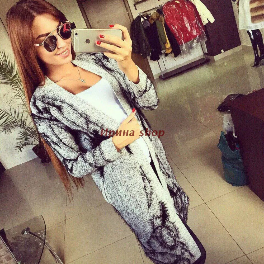 ZARA Fall Winter Korean Mid Length Cardigan Women Face Embroidery Loose